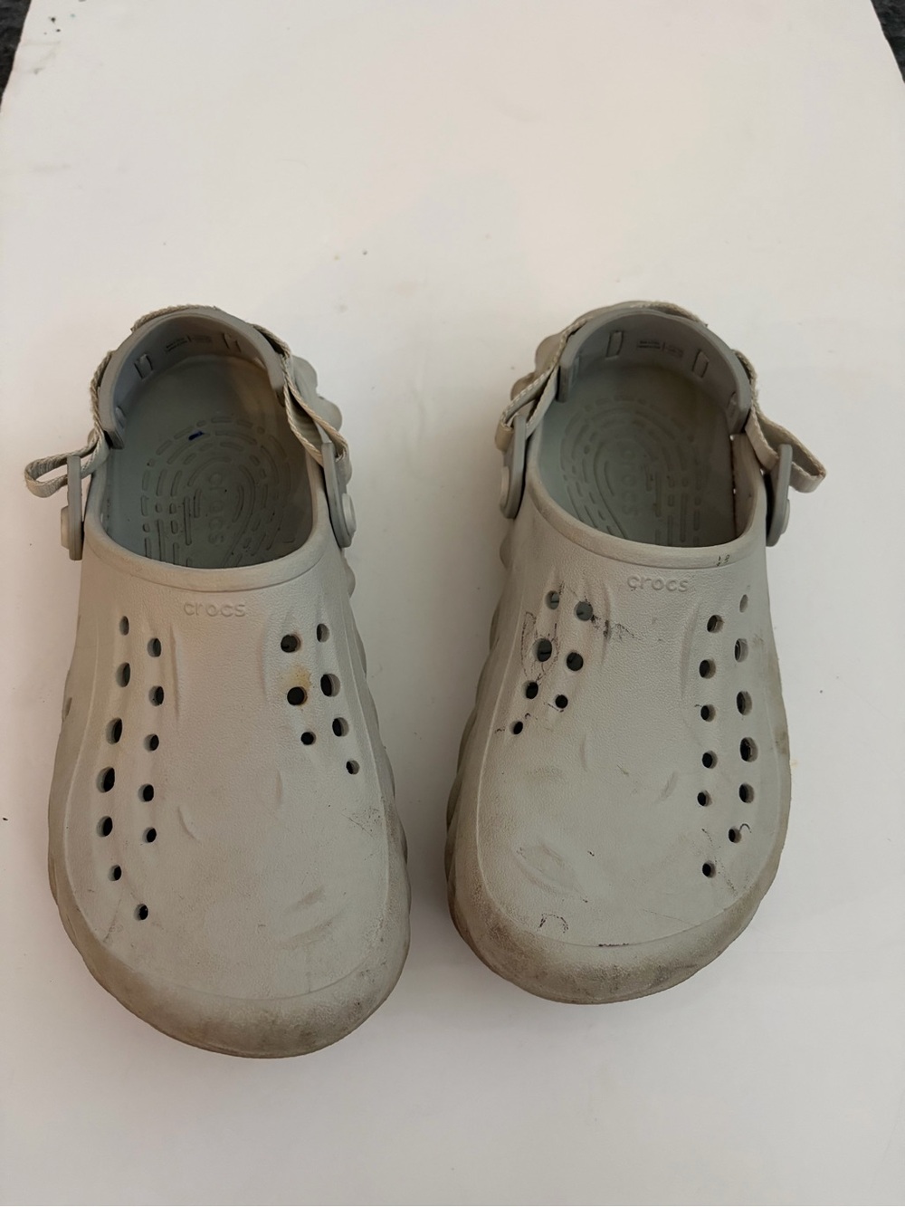 CROCS Kids Light Beige Classic Clog with Heel Strap